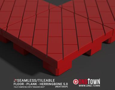 Floor - Plank - Herringbone 05.0 (NEAT/DEEP) - 3D Modular Dungeon Tile - DnD Town Minis (www.dnd.town)