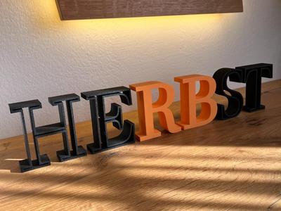 AUTUMN Letter Decor – 3D Printed Model