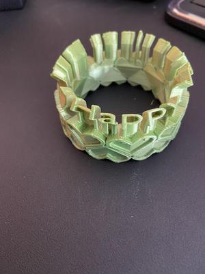 Happy Valentines Day Text Round Decoration
