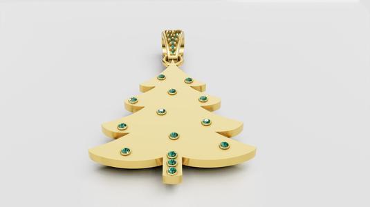 emerald gold pendant 3D printable model