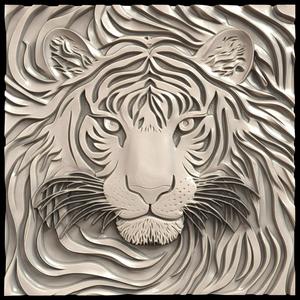 3D Model STL File for CNC Router/Laser & 3D Printer A Black Tiger with Golden Stripes that Only Appears During Eclipse