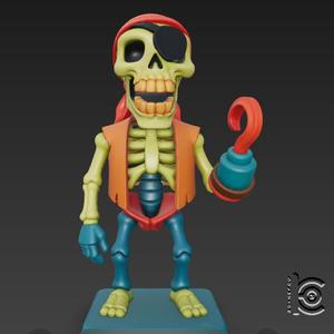 Skeleton Pirate with Hook - 3D Model for Printing