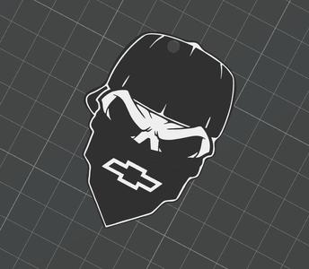 Skull key ring logo car