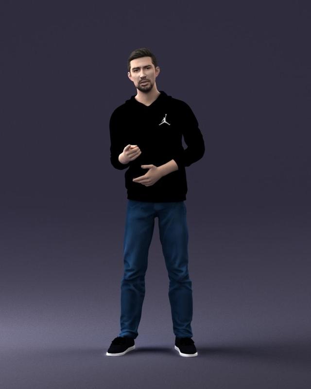 000206 Young Man Standing with a Natural Hand Gesture 1121