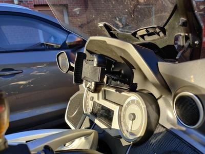 Phone mount dashboard adapter for BMW K1600 