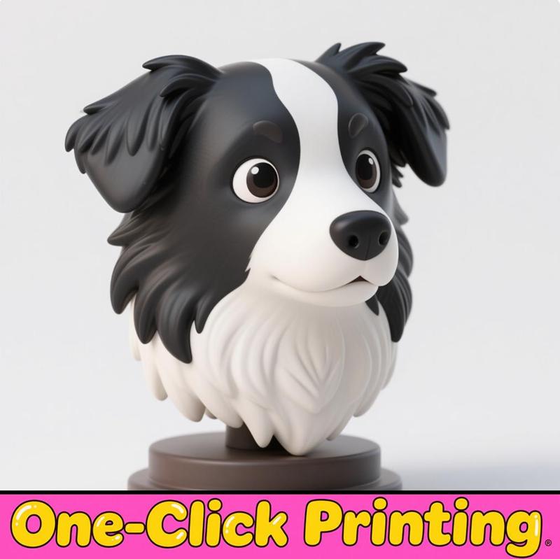 Border Collie head statue