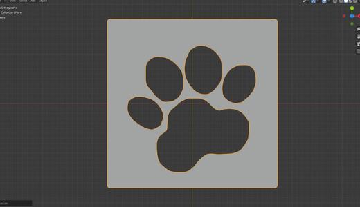 Dog footprint in square