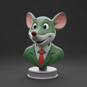 Geronimo Stilton Bust – Animated Mouse Reporter Fan Art