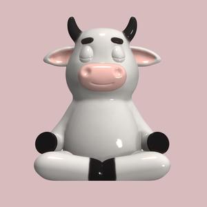 Cute cow meditating | yoga | calm