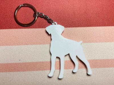 Boxer dog keychain