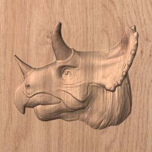 Triceratops CNC Relief – STL 3D Model for Wood Carving | CNC Router Digital File (Personal Use)