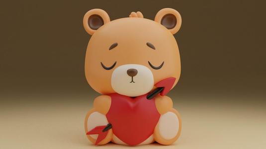 Valentine bear figure