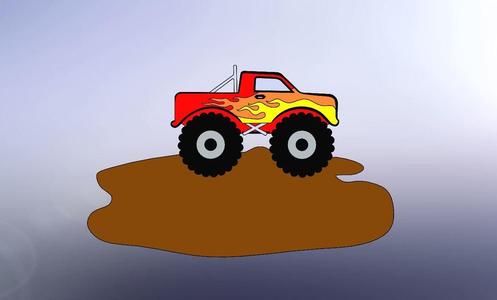  Monster truck sign for kids room