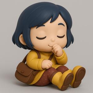 Coraline seated - Articulated collectible figurine