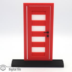 1:12 miniature Functional Door style 6 multi-color and multi-material features 3d stl file