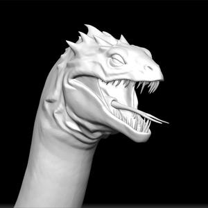 Basilisk Mythical Creature Statue - Legendary Snake-Like Beast - Fantasy Creature Sculpture - Big Snake Monster - 3D Print Fantasy Model
