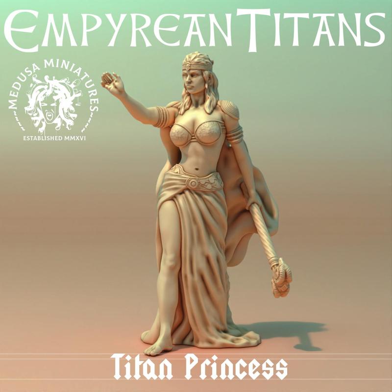 Titan Princess - Giant Fantasy Female Miniature STL for RPGs & Wargames