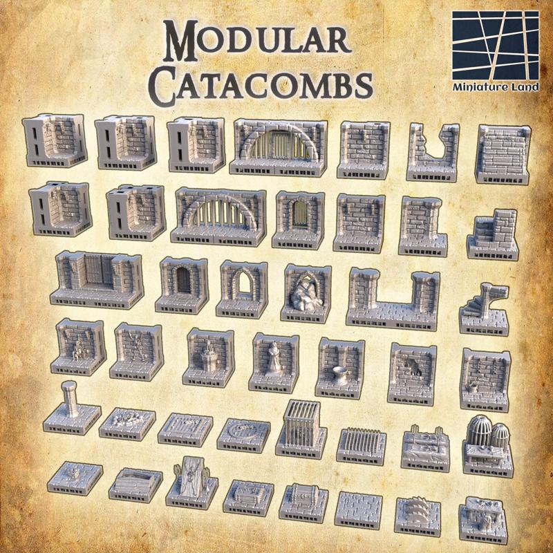 Modular Catacombs Openlock - Tabletop Terrain - 28 MM