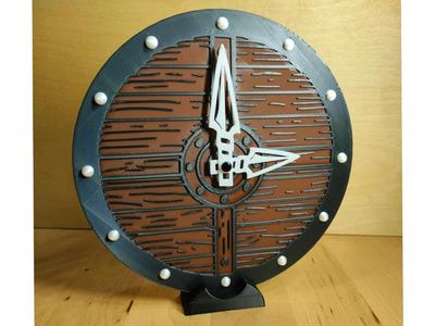 Shield - clock standing