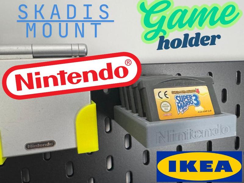 Nintendo GameBoy Game Cartridge Holder for Ikea Skadis