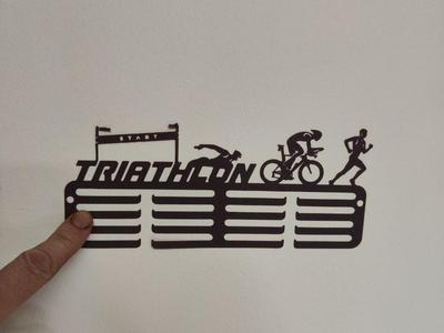 Triathlon medal hanger