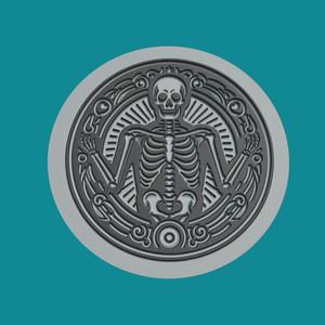 Skeleton Skull Horror Print Model