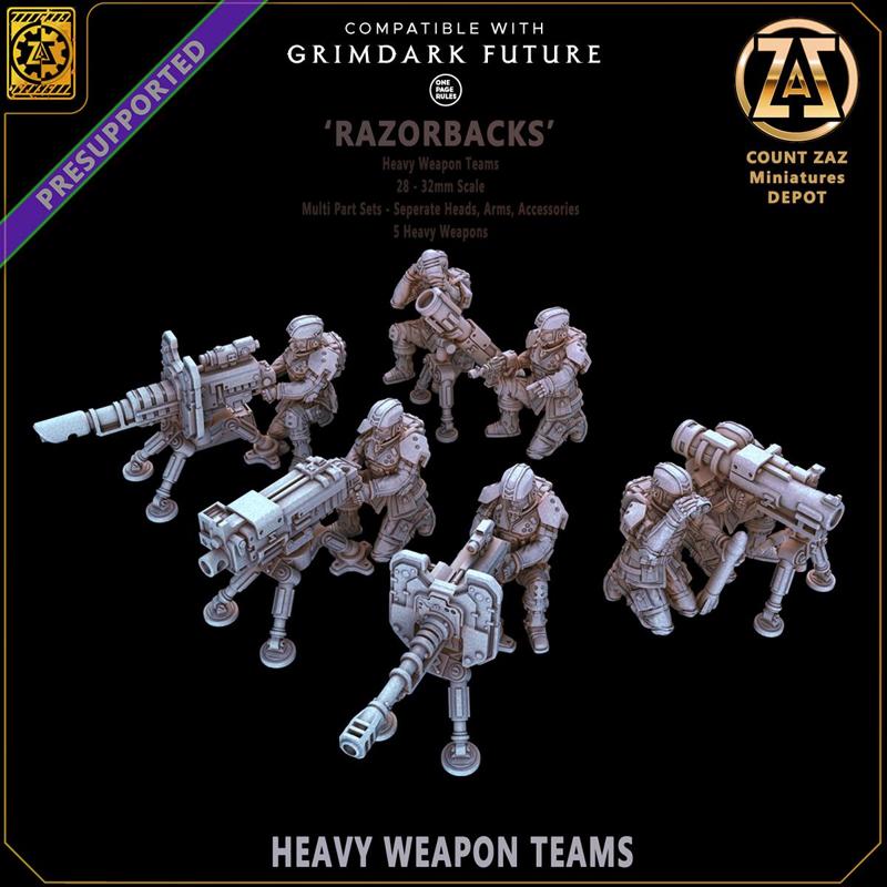 HEAVY WEAPONS TEAMS - 28MM TO 32MM - RAZORBACKS