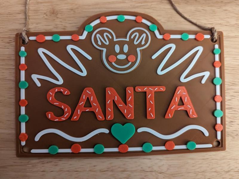 Santa Number Plate Hanging Sign Customizable
