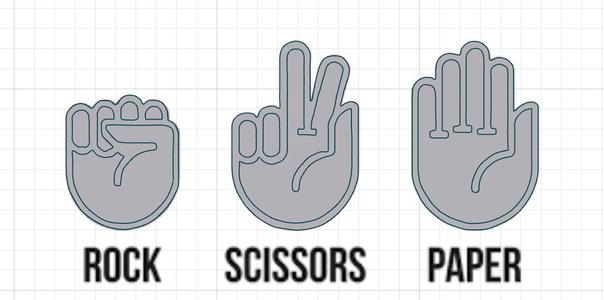 Hand symbols for rock paper scissors