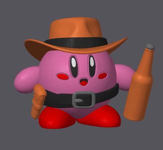 Kirby Cowboy with Beer Bottle