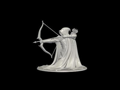 Dynamic Hooded Archer Miniature 3D Model