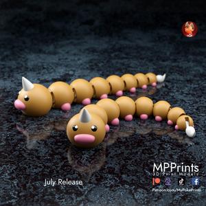 Articulated Weedle + multicolor ready