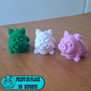Artculated Flexi Mini Pig Print in Place 3mf included
