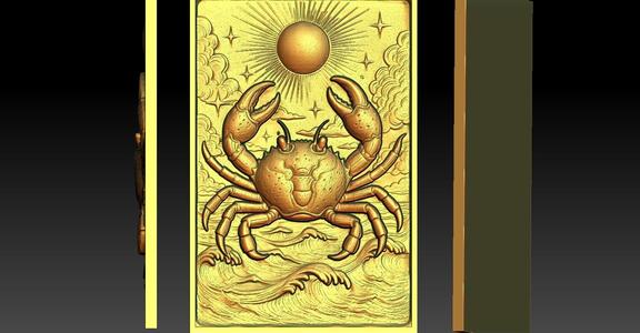 Cancer Zodiac CNC Relief Model
