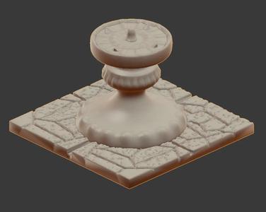 DND ttrpg Floor 2x2 Fountain Tile Nosupport   