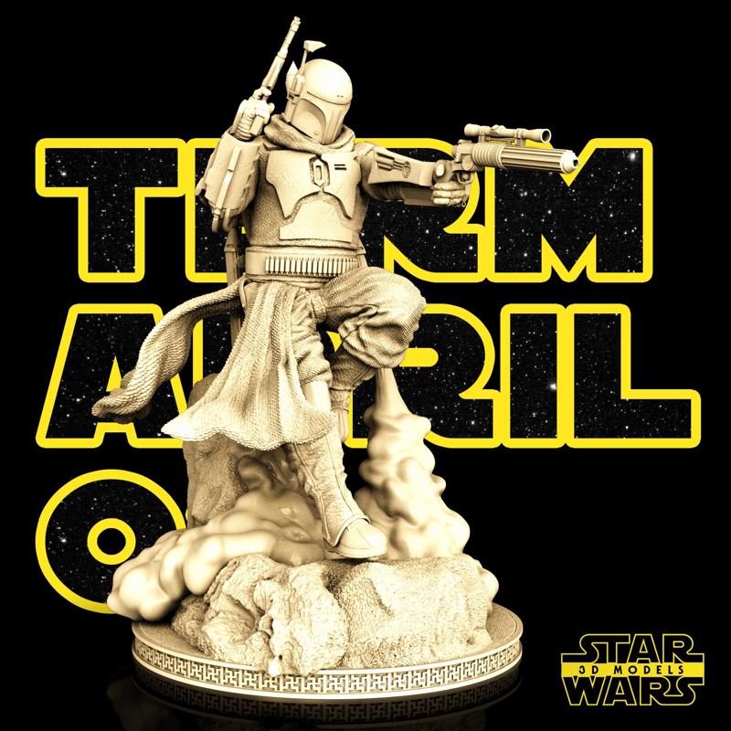 Boba Fett Sculpture - Star Wars 3D Models - Tested and Ready for 3D printing