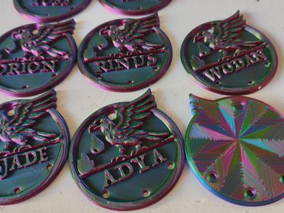 medal amulet talisman charm with name and eagle