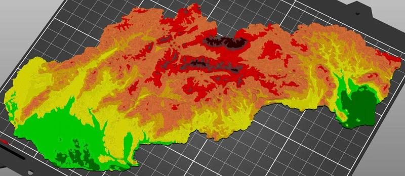 Slovensko - 3D terén   