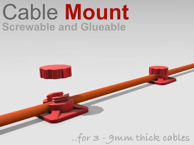 Cable Mount - Screwable or Glueable   