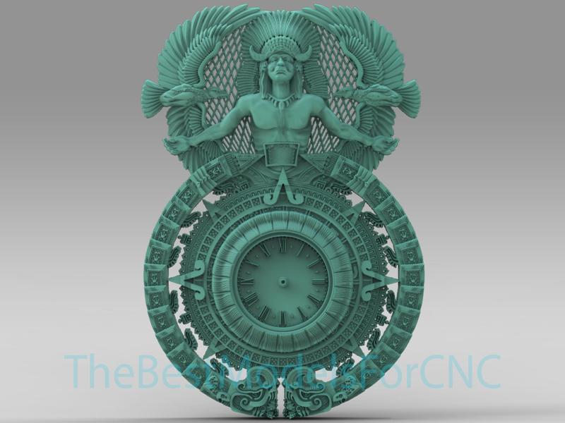 3D Model STL File for CNC Router Laser & 3D Printer Mayan Calendar Clock