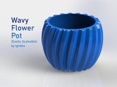 Wavy Flower Pot Design (Easily Scaleable)
