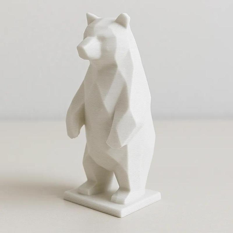Low-Poly Bear – Geometric Animal Figurine for 3D Printing   