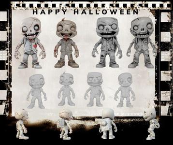 Highly Detailed 3D Printable Halloween Zombie Toy Character