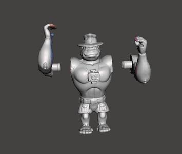 filmation's ghostbusters monkey traci articulated .obj .stl