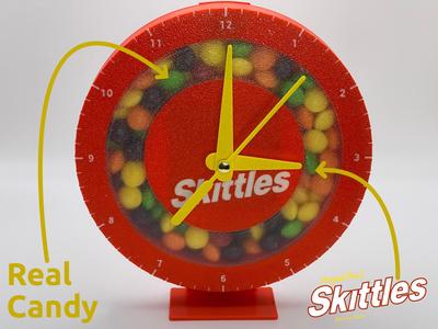 Skittles Filled Clock