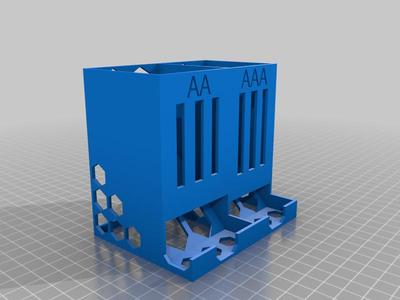 Skeletonized Battery Holder for AA and AAA