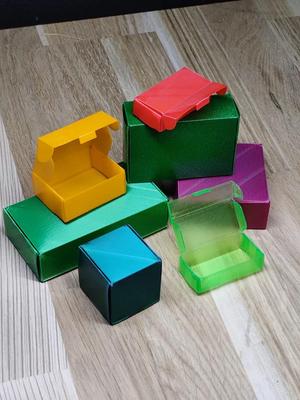 Fast printing foldable box in cardboard style, fully parameterized   