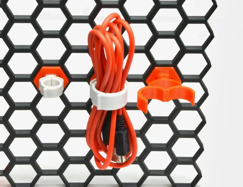 Honeycomb Wall Compliant Mechanism Clip Mount - cable, pen, etc HSW   