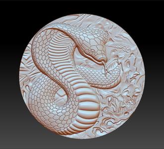 snake pendant model of bas-relief