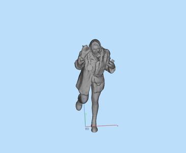 1/43Miniature female character saying hello in a funny way